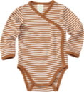 Bild 1 von ALANA Baby Wickelbody, Gr. 50/56, aus Bio-Wolle und Seide, braun, weiß