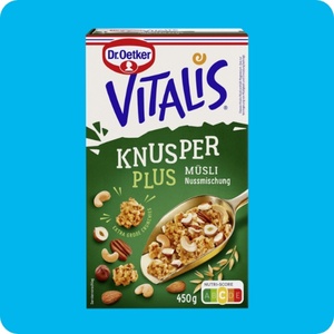 DR. OETKER Vitalis-Müsli, Knusper-Müsli-Plus: Müsli-Nuss-Mischung