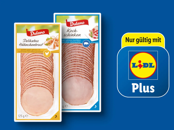 Bild 1 von Dulano Hähnchen-/Truthahnbrust/Kochschinken,  125 g