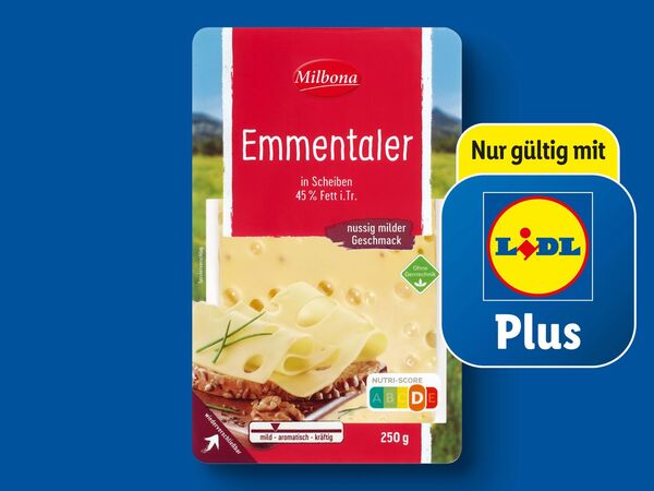 Bild 1 von Milbona Emmentaler in Scheiben,  250 g