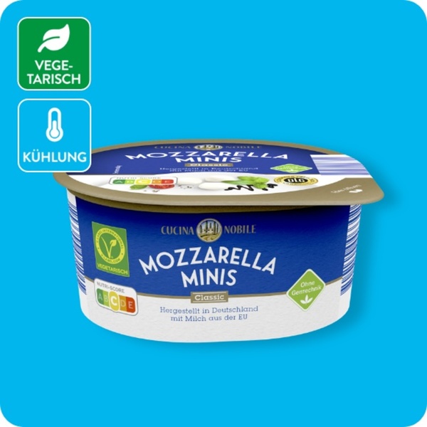 Bild 1 von CUCINA NOBILE Mozzarella-Minis, Classic (45 % Fett i. Tr.) oder Light (8