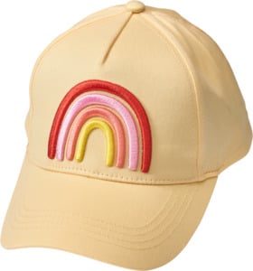 PUSBLU Basecap mit Regenbogen-Motiv, gelb, Gr. 54/55