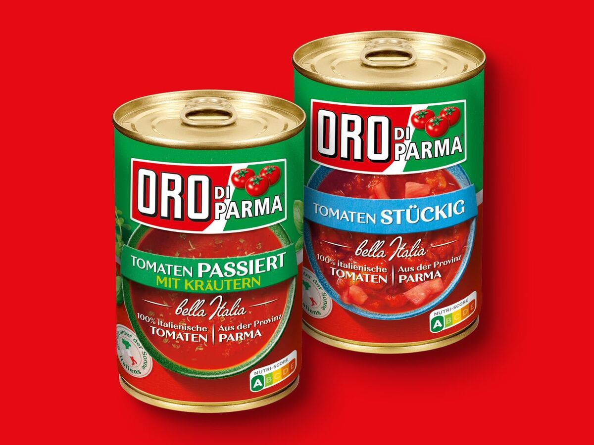 Bild 1 von Oro di Parma Tomaten passiert mit Kräutern,  425 ml
