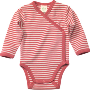 ALANA Baby Wickelbody, Gr. 62/68, aus Bio-Wolle und Seide, weiß, rosa