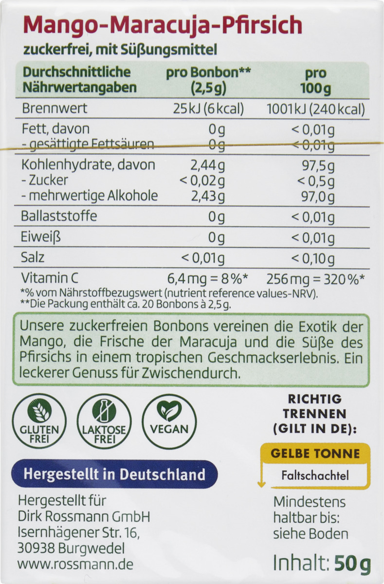 Bild 2 von altapharma Mango-Maracuja-Pfirsich Bonbon, 50 g