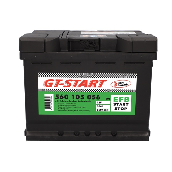 Bild 1 von GT-Start Starterbatterie EFB 60Ah 560A