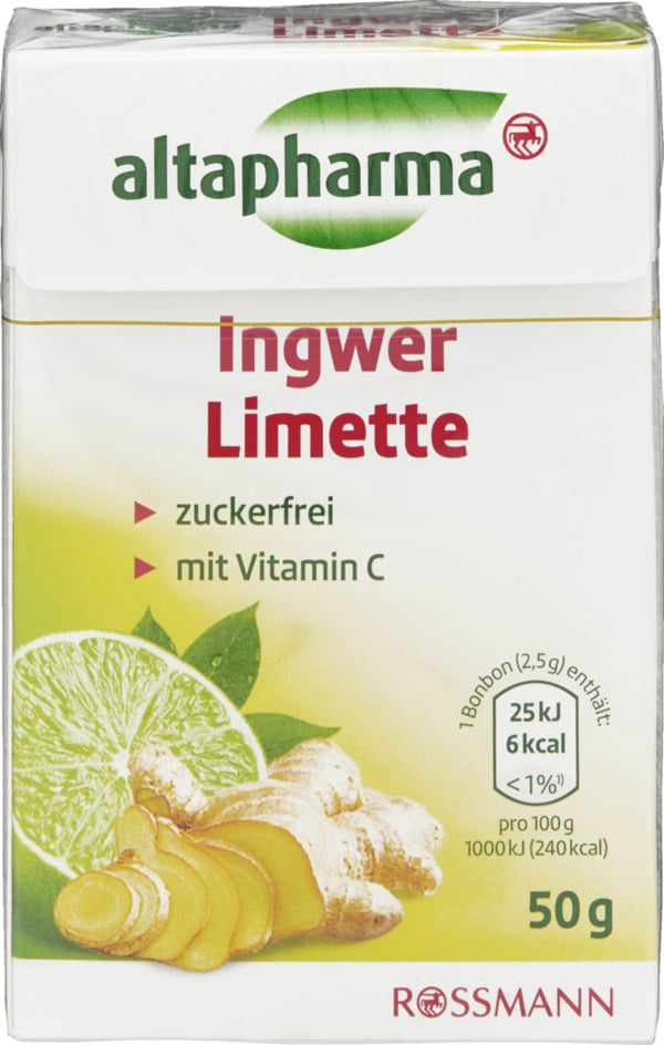 Bild 1 von altapharma ALTAPHARMA INGWER-LIMETTE BONBONS, 50 g