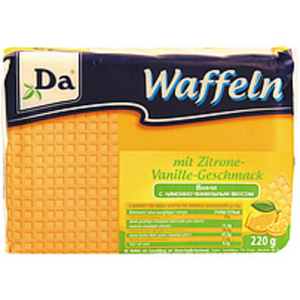 Waffeln "Da" mit Cremefüllung mit Zitrone-Vanille-Geschmack