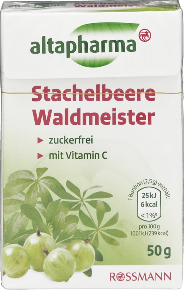 Bild 1 von altapharma ALTAPHARMA STACHELBEEREWALDMEISTER BONBONS, 50 g