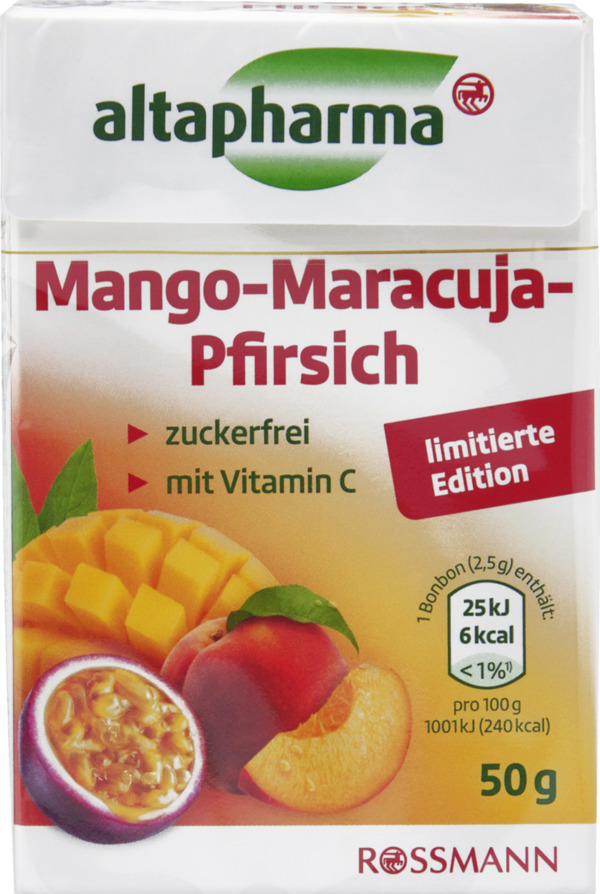 Bild 1 von altapharma Mango-Maracuja-Pfirsich Bonbon, 50 g