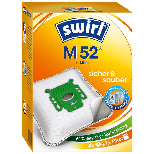 Bild 1 von Swirl® Staubsaugerbeutel M52 4er+1 Filter