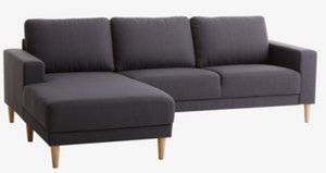 Sofa EGENSE Chaiselongue Stoff dunkelgrau