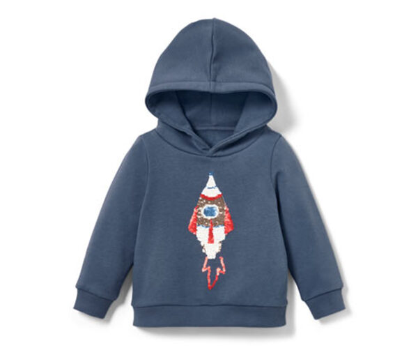 Bild 1 von Kinder-Sweatshirt mit Wendepailletten, Rakete oder Print (Gr. 86/92)