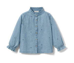 Kinder-Chambray-Bluse