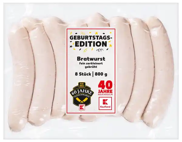 Bild 1 von Aus eigener Herstellung Bratwurst, 8 St. = 800-g-Packg.