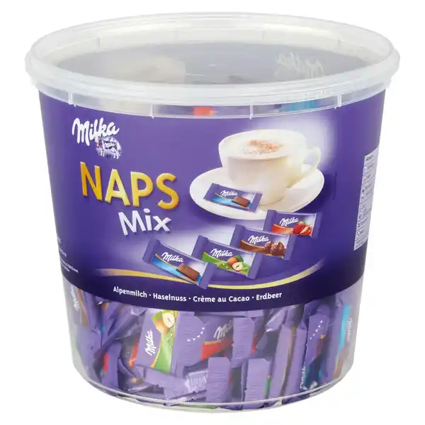 Bild 1 von Milka Pralinen Naps Mix 207 Portionen (1kg)