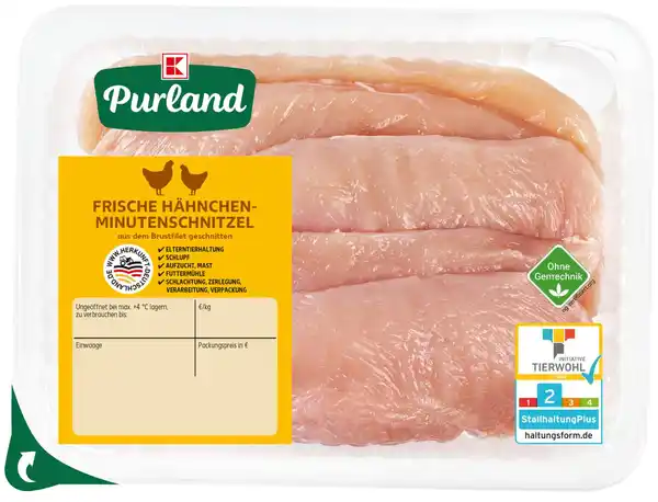 Bild 1 von K-PURLAND Hähnchen-Minutenschnitzel, 400-g-Packg.