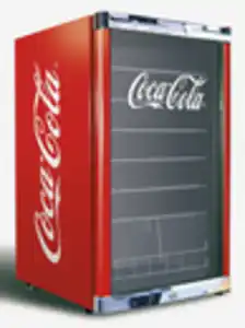 CUBES High Cube 166 E, Coca-Cola Getränkekühlschrank, Metall / Glas, 54,0 x 54,8 x 84,5 cm, 115 L, rot / weiss