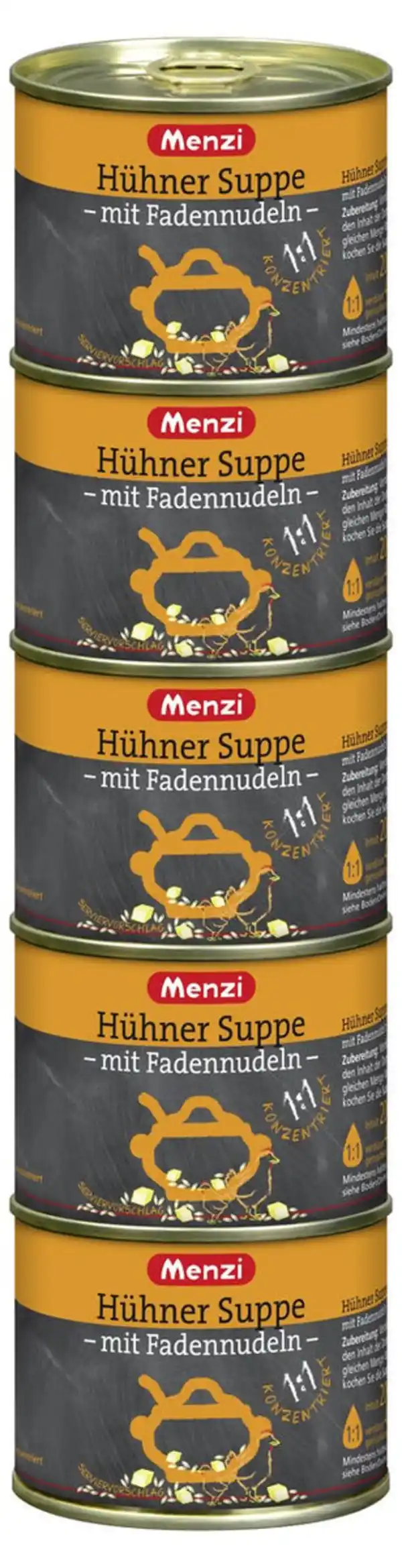 Bild 1 von Menzi Konzentrierte Hühnersuppe Mit Fadennudeln (5 x 200 ml)