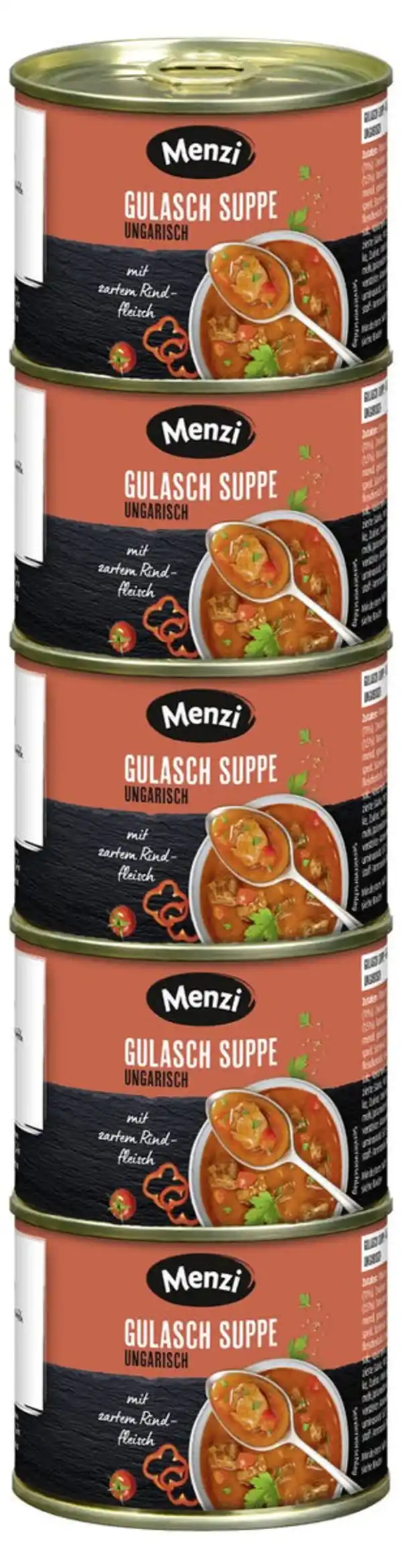 Bild 1 von Menzi Gulaschsuppe Ungarisch 5 x 212 g (1,06 kg)