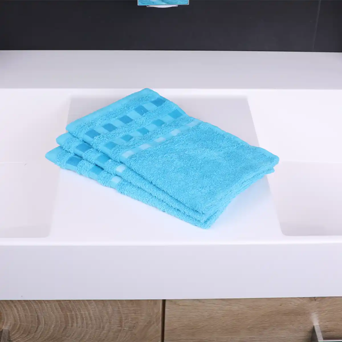 Bild 2 von Gästehandtücher "Korfu" - 3er-Set, Aqua