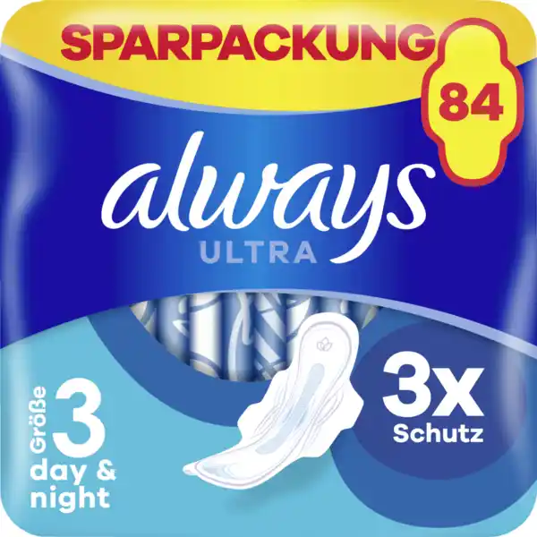 Bild 1 von Always Monatspaket Damenbinden ULTRA Night mit Flügeln