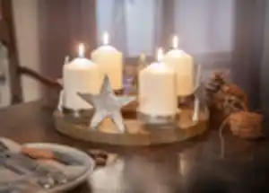 Home-trends24.de Adventskranz »Adventskranz Stern Holz Advent Gesteck Teelichhalter Kerzenhalter Weihnachten Deko Weihnachtsdeko«