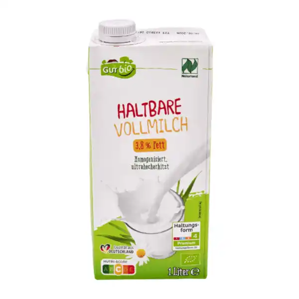 Bild 1 von NATURLAND Bio-H-Vollmilch 1L