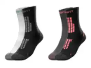 CRIVIT Damen Outdoorsocken, 2 Paar, mit SmartStep-Fußbett