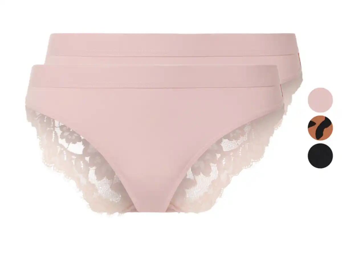 Bild 1 von esmara® Damen Minislips, 2 Stück, mit Spitze