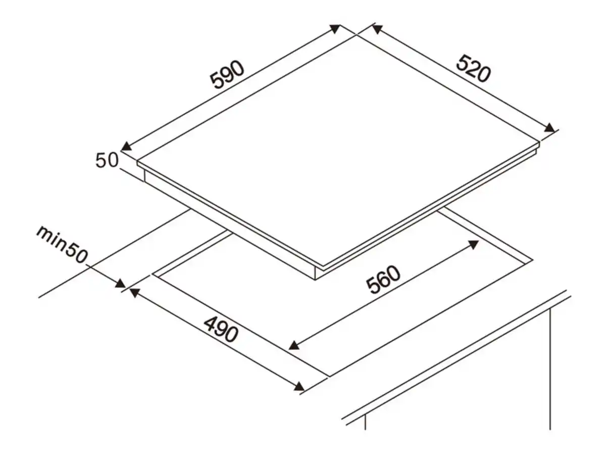 Bild 4 von Respekta Glaskeramikkochfeld KM4400-28, schwarz, 59 cm