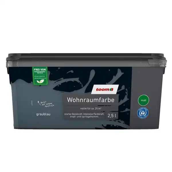 Bild 1 von toom Wohnraumfarbe graublau matt 2,5 l