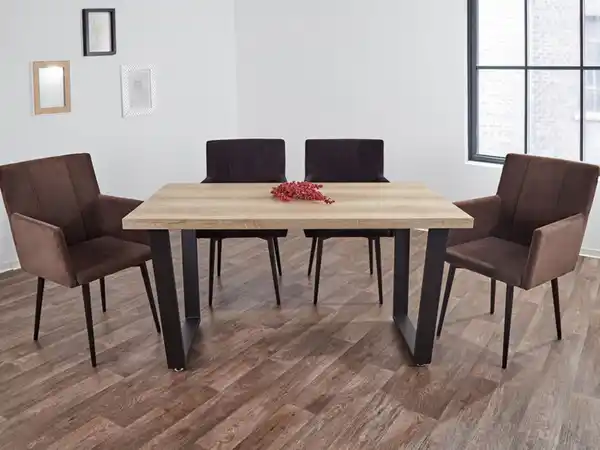 Bild 2 von Reality Esszimmerstuhl »Monaco«, 2 Stück, mit Rundrohr-Gestell und Armlehnen in Samtstoff, dunkelbraun