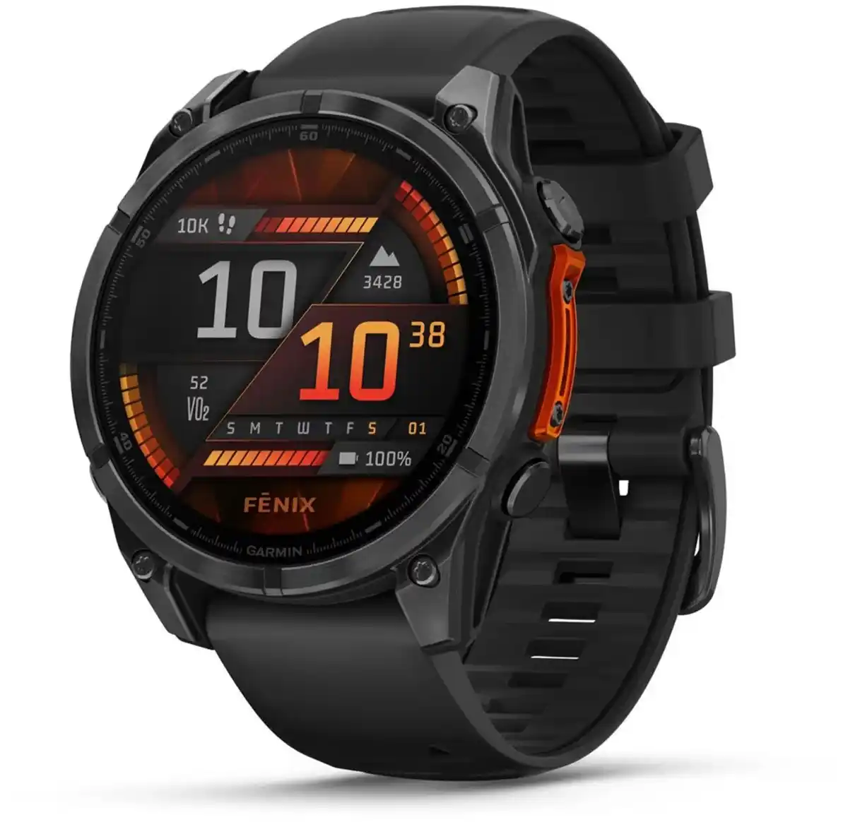 Bild 1 von fenix 8 (47mm) Smartwatch mit QuickFit-Silikon-Armband (22mm) schwarz/schiefergrau