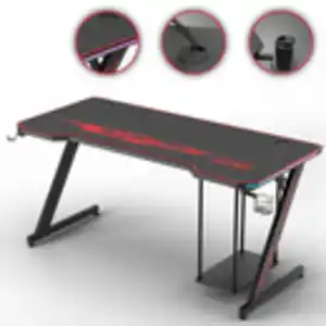 MY SIT Gaming Tisch 140 cm TITAN mit LED Beleuchtung und Mauspad
