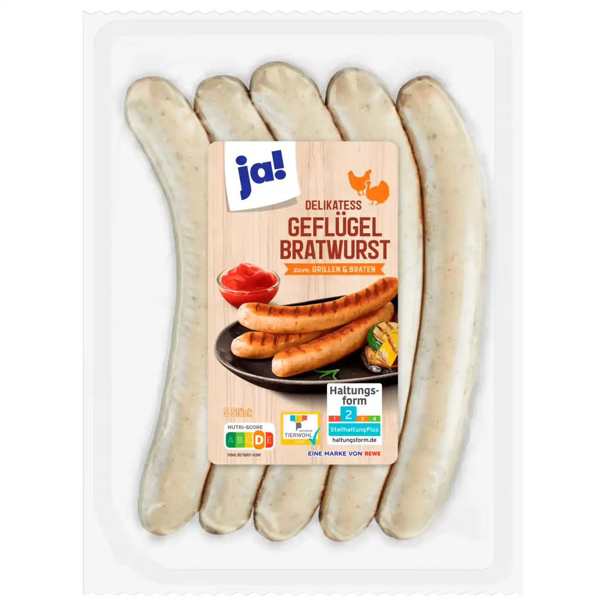 Bild 1 von ja! Geflügel Bratwurst 400g