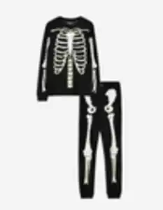 Herren Pyjama Set aus Langarmshirt und Hose  - Leuchtet im Dunkeln