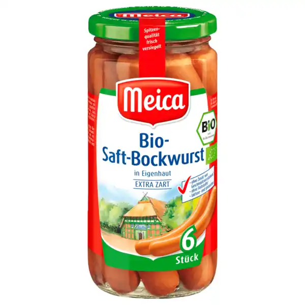Bild 1 von Meica Bio-Saft-Bockwurst 180g, 6 Stück