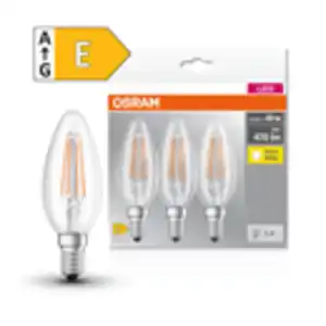 Osram LED Filament Kerze E14 4W 470lm RA80 3er