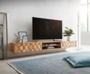 Lowboard Fevo 240 cm Akazie Natur 4 Türen schwebend