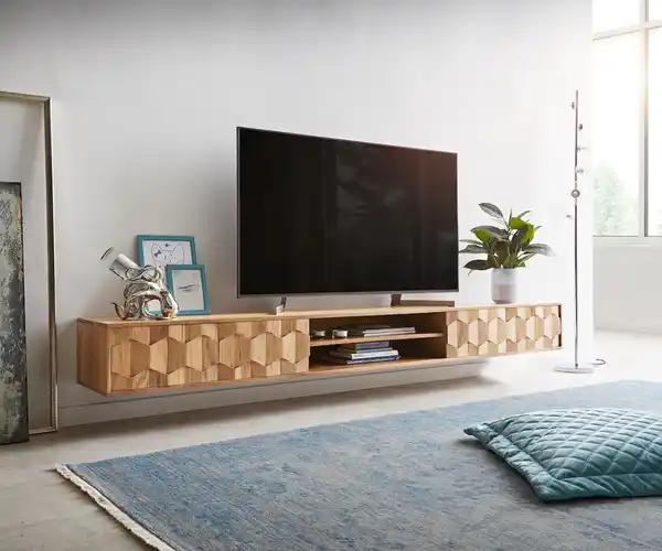 Bild 1 von Lowboard Fevo 240 cm Akazie Natur 4 Türen schwebend