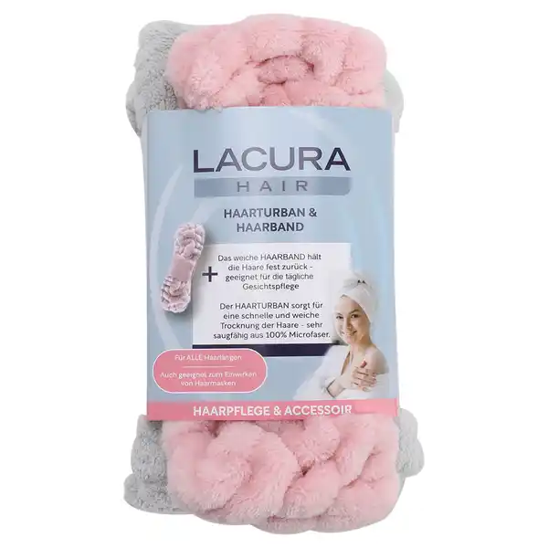 Bild 1 von LACURA HAIR Haarturban-Set mit Nassbürste oder Haarband, 2er-Set
