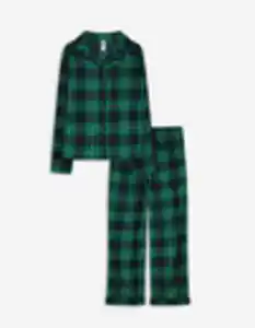 Damen Pyjama Set aus Sweatshirt und Hose - Knopfverschluss