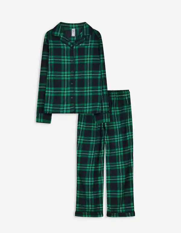 Bild 1 von Damen Pyjama Set aus Sweatshirt und Hose - Knopfverschluss