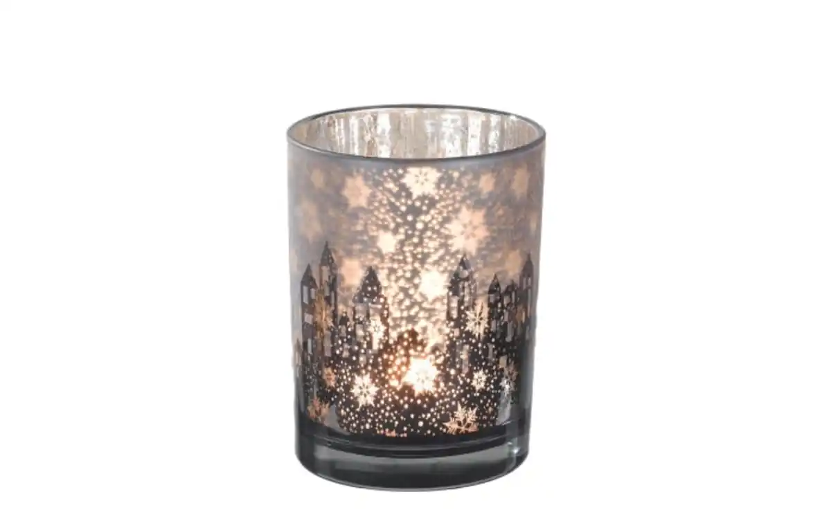 Bild 1 von Windlicht aus Glas, grau, 8 cm