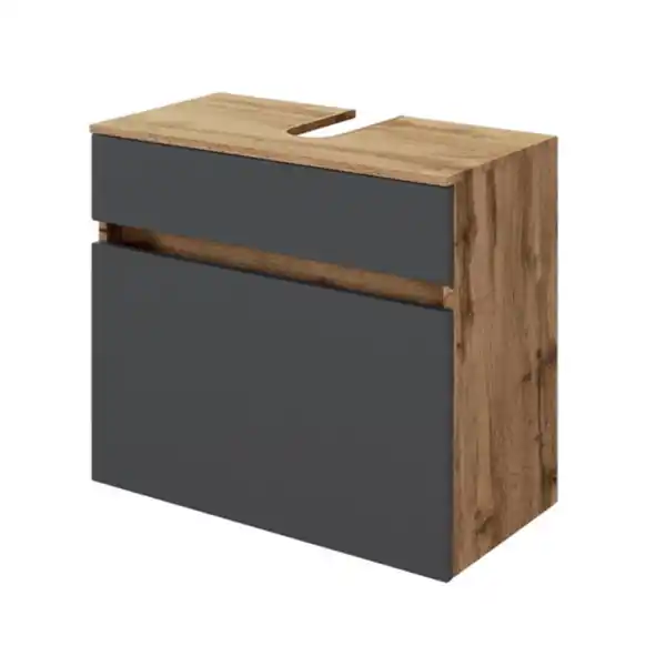 Bild 1 von Unterbeckenschrank Lincoln, 60 cm, matt grau/wotaneiche