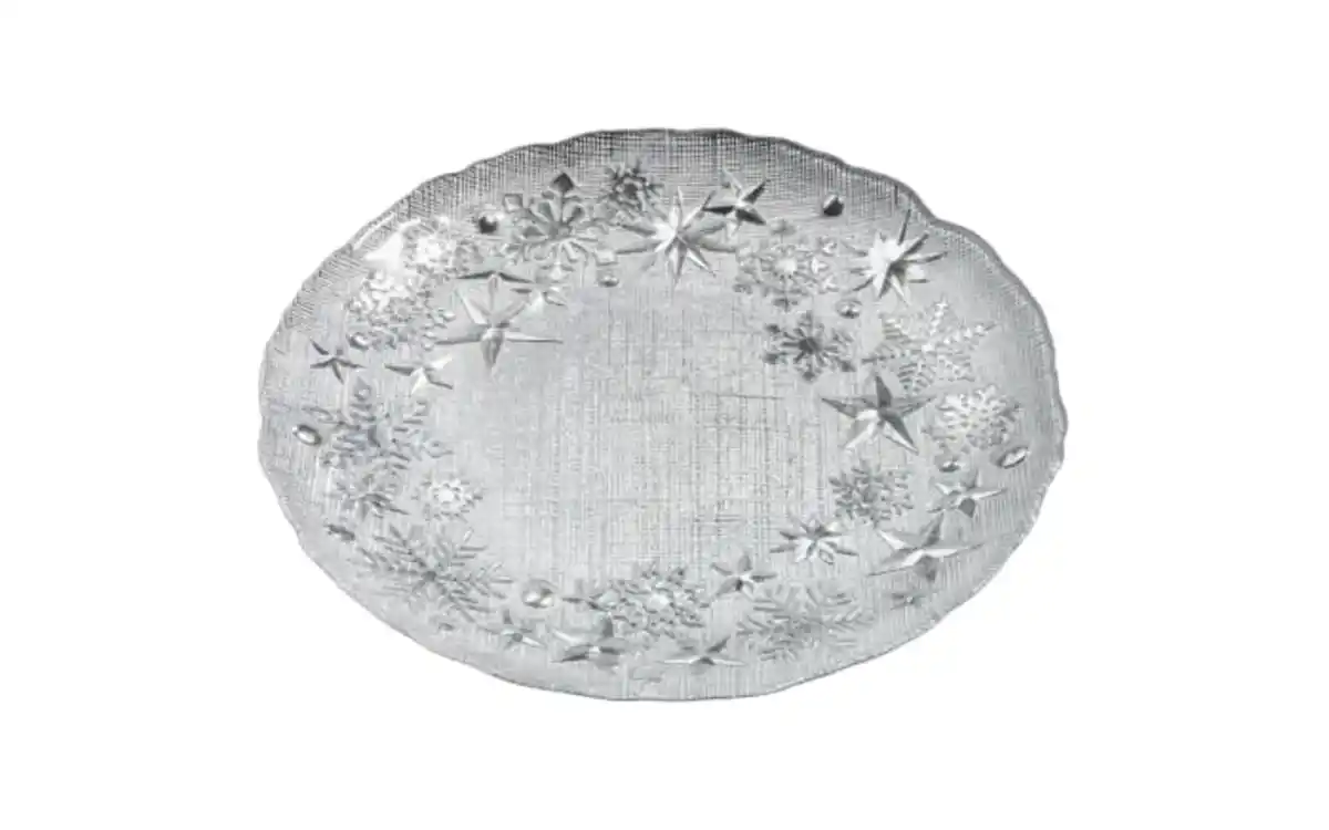 Bild 1 von Glasplatte, weiß/silber, 31 x 2,5 x 31,3 cm