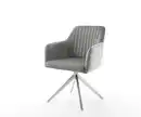 Bild 1 von Drehstuhl Greg-Flex Samt Grau Kreuzgestell breit Edelstahl 360° drehbar