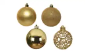 Deko Kugeln, hell gold, 16-teilig