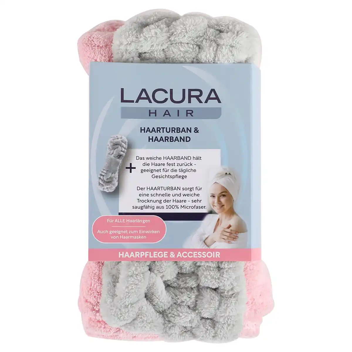 Bild 2 von LACURA HAIR Haarturban-Set mit Nassbürste oder Haarband, 2er-Set